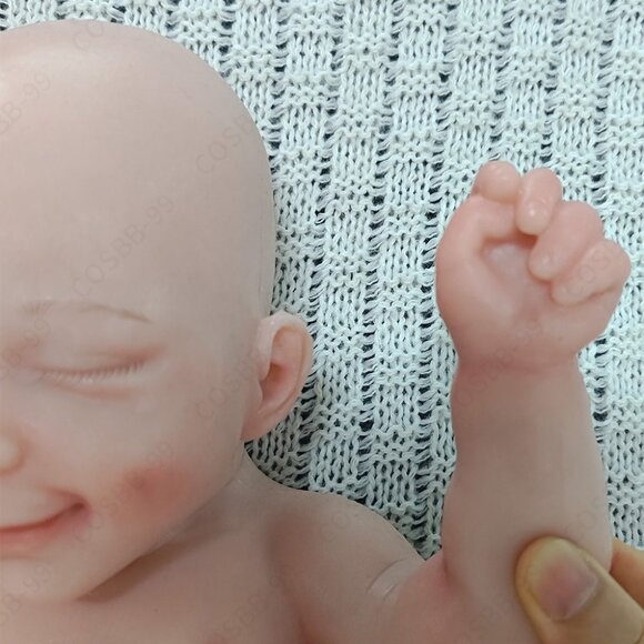 40cm Full Silicone Closed Eyes Sleeping 4.18lbs Newborn Baby Boy Reborn Doll - Picture 7 of 13